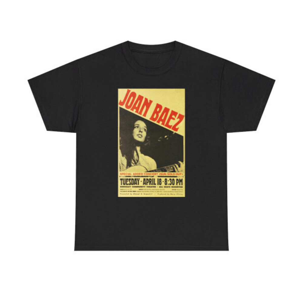 Joan Baez Berkeley Concert 1967 (Music Poster) T-Shirt